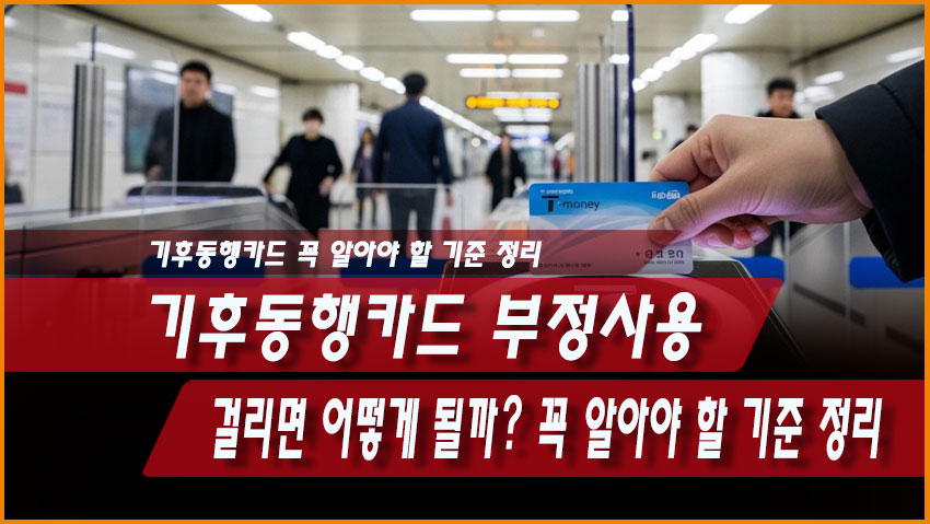 기후동행카드 부정사용 걸리면 어떻게 될까? 꼭 알아야 할 기준 정리