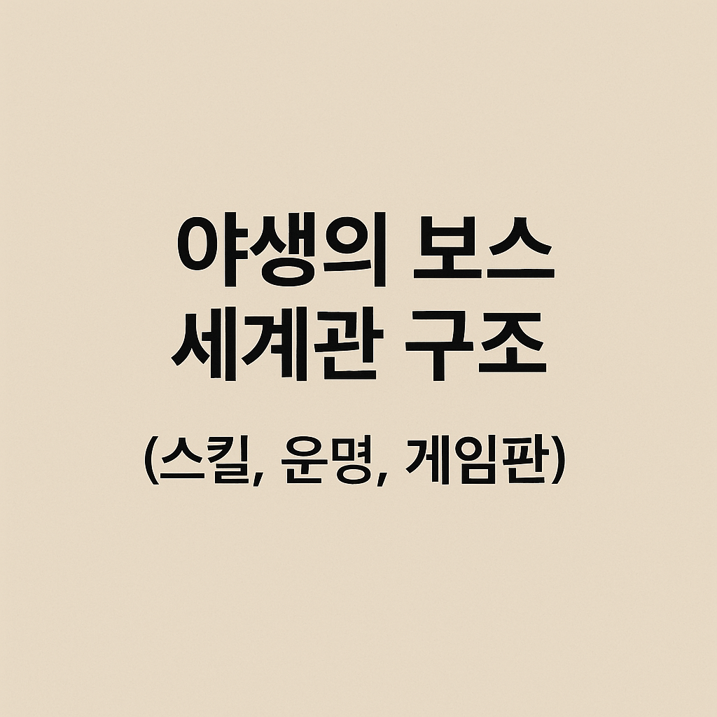 야생의 보스 세계관 구조 (스킬, 운명, 게임판)