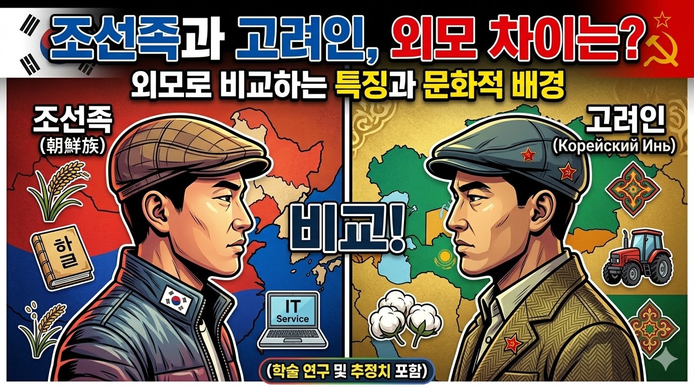 조선족과 고려인 차이점 얼굴 생김새 특징