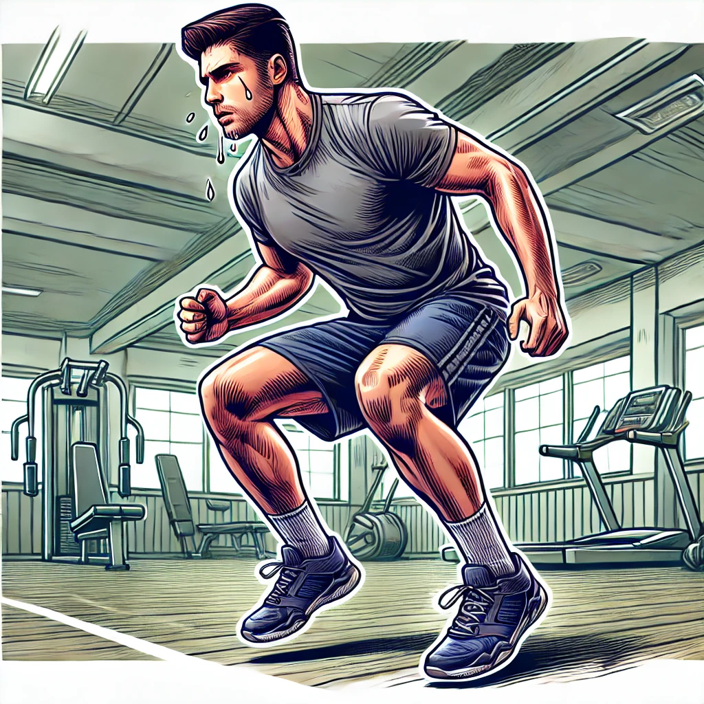 고강도 인터벌 운동하고 있는 그림