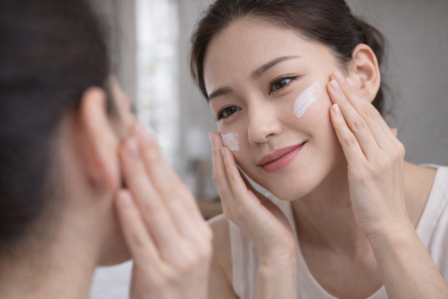 화장을 하고있는 여성