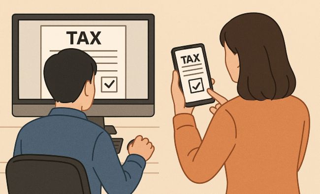 종합소득세 신고하는 장면