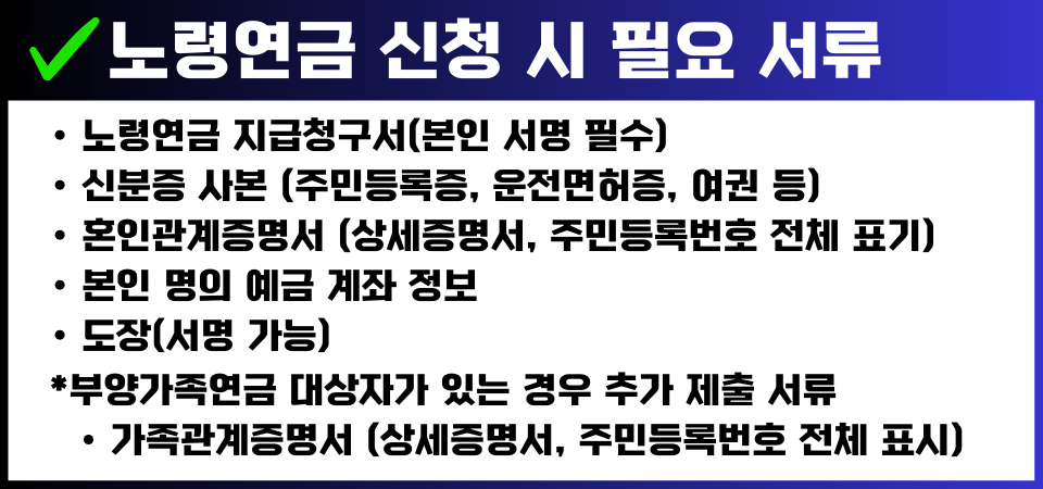 노령연금 신청 필요서류