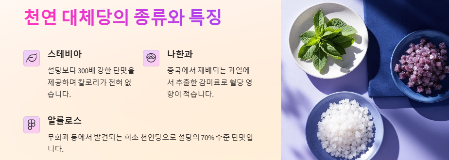 대체당 종류, 특징, 장단점 가격, 부작용 및 건강하게 이용하는 방법