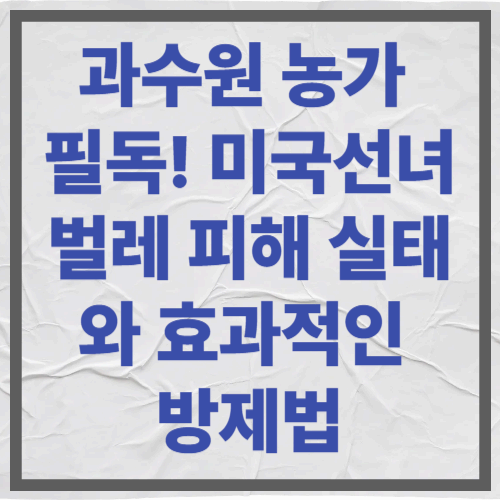 과수원 농가 필독! 미국선녀벌레 피해 실태와 효과적인 방제법