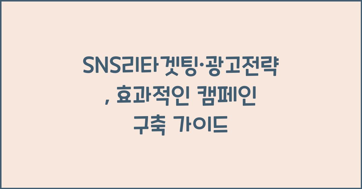 SNS리타겟팅·광고전략