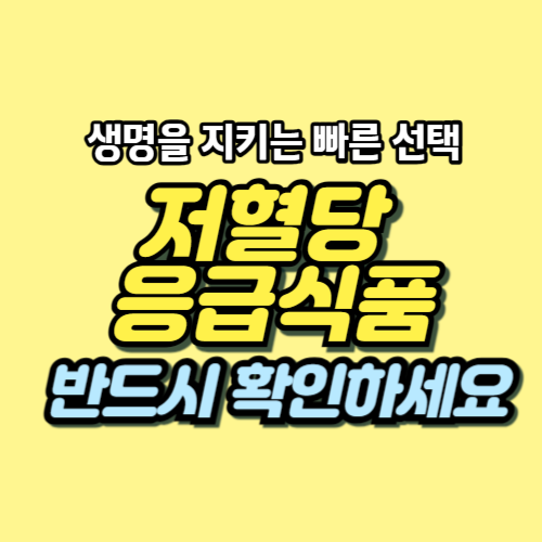 저혈당 응급식품