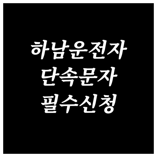 하남시 주정차 단속 문자 알림 서비스..