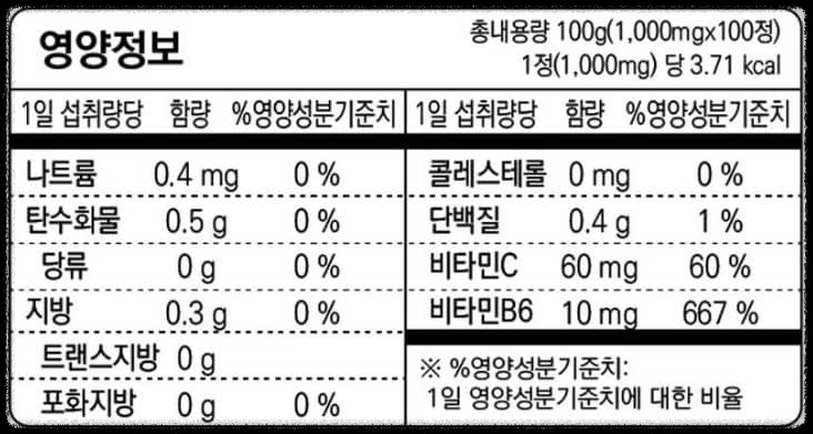 엘시스테인 영양정보