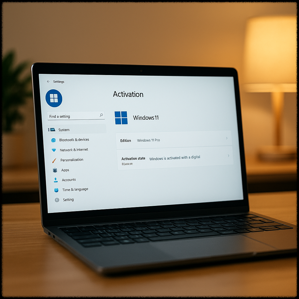 윈도우 설정에서 정품 인증 확인 화면
