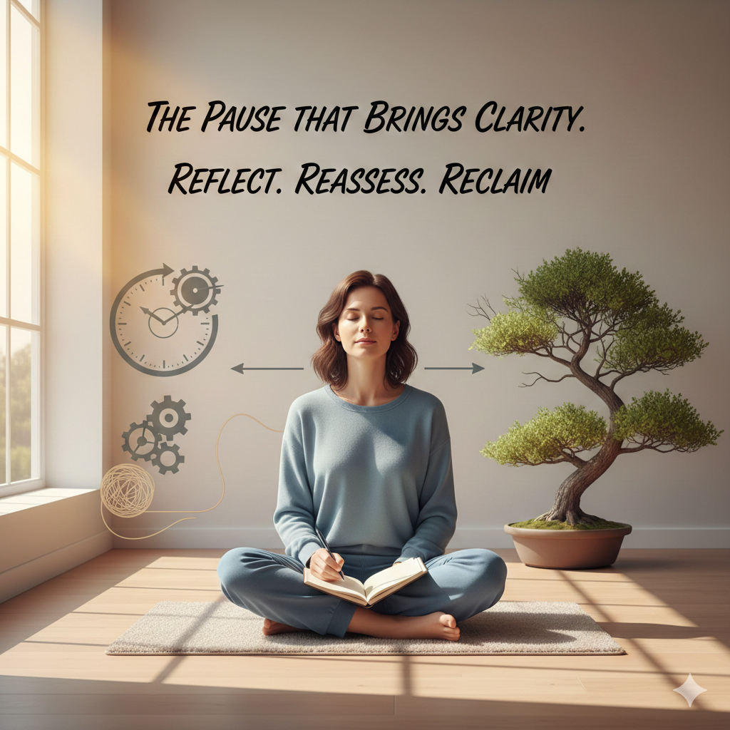 생활을 점검하는 시간이 필요한 이유를 표현하는 포스터