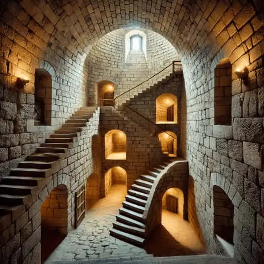 프랑스 북부 암벨르 성의 풍경, 푸른 들판과 바다로 둘러싸인 역사적인 요새