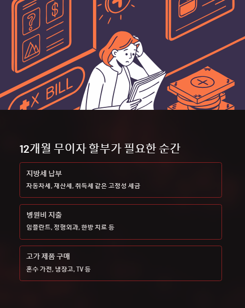 12개월 무이자 할부가 필요한 순간