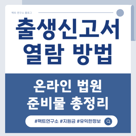 출생 신고서 열람 방법