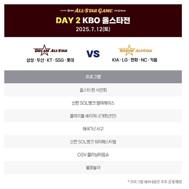 2025 KBO 올스타전, 올스타전 예매, 올스타전 티켓팅, 대전 한화생명 볼파크, KBO 올스타, 인터파크 예매, 올스타전 좌석, 야구 티켓, 올스타전 가격, KBO 리그, 한화 김서현, 삼성 강민호, 올스타 베스트12, 야구 관람