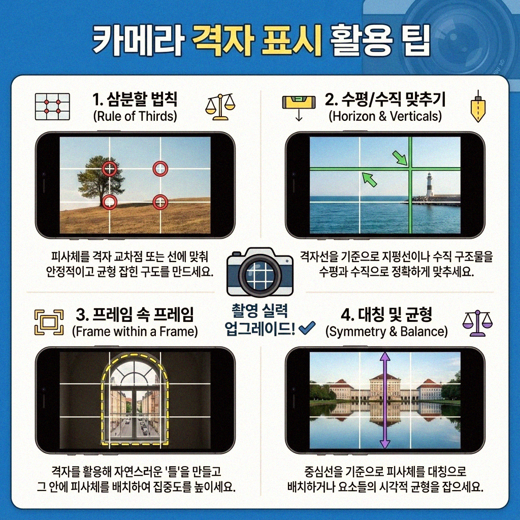 스마트폰 카메라 격자 표시 설정 완벽 가이드