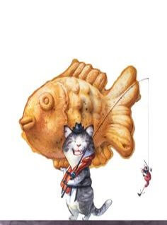 고양이가-붕어빵을-낚아-들고가는-모습