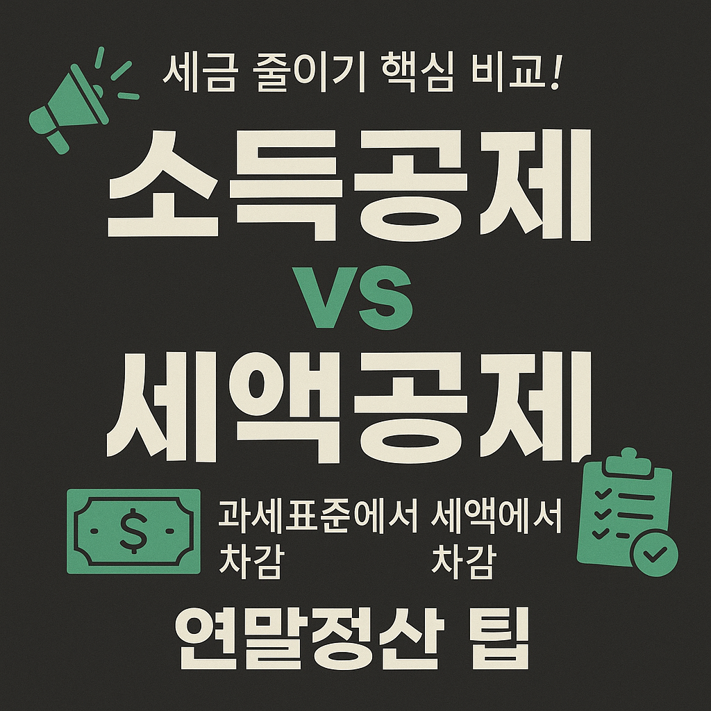 소득공제 vs 세액공제 차이점 &ndash; 꼭 알아야 할 핵심 개념 정리!