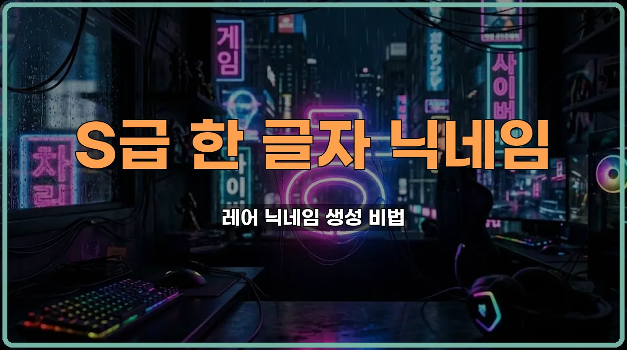 한글자닉네임