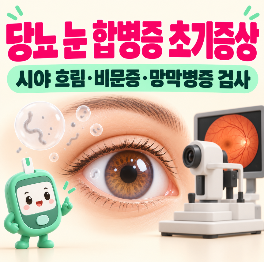 당뇨 눈 합병증 초기증상｜시야 흐림&middot;비문증&middot;망막병증 검사 언제 받아야 할까?