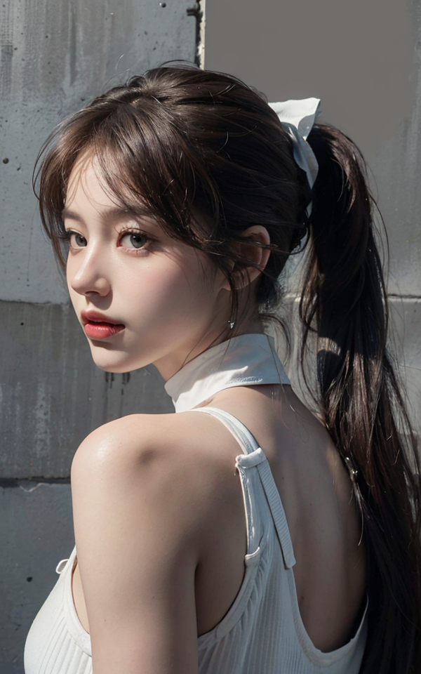 long wave ponytail hair