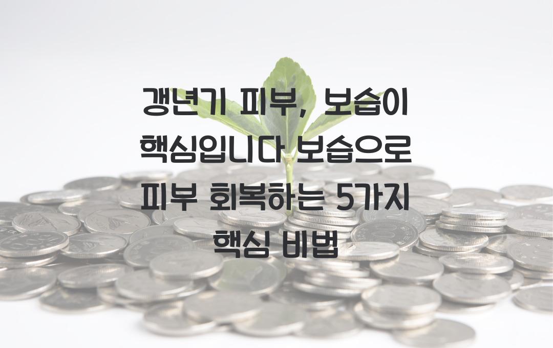 갱년기 피부, 보습이 핵심입니다!