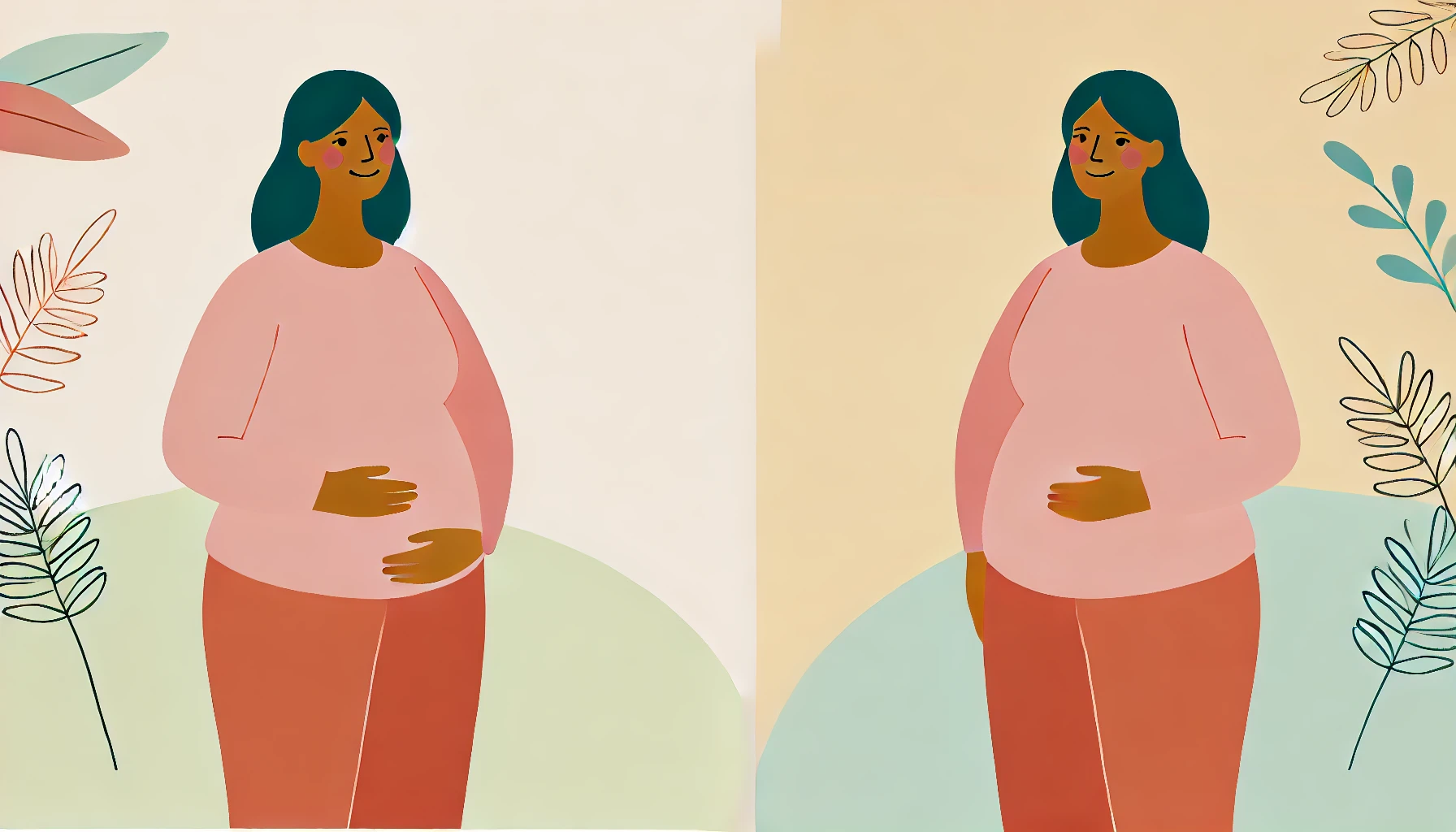 비만으로-배가-많이-나온-여성