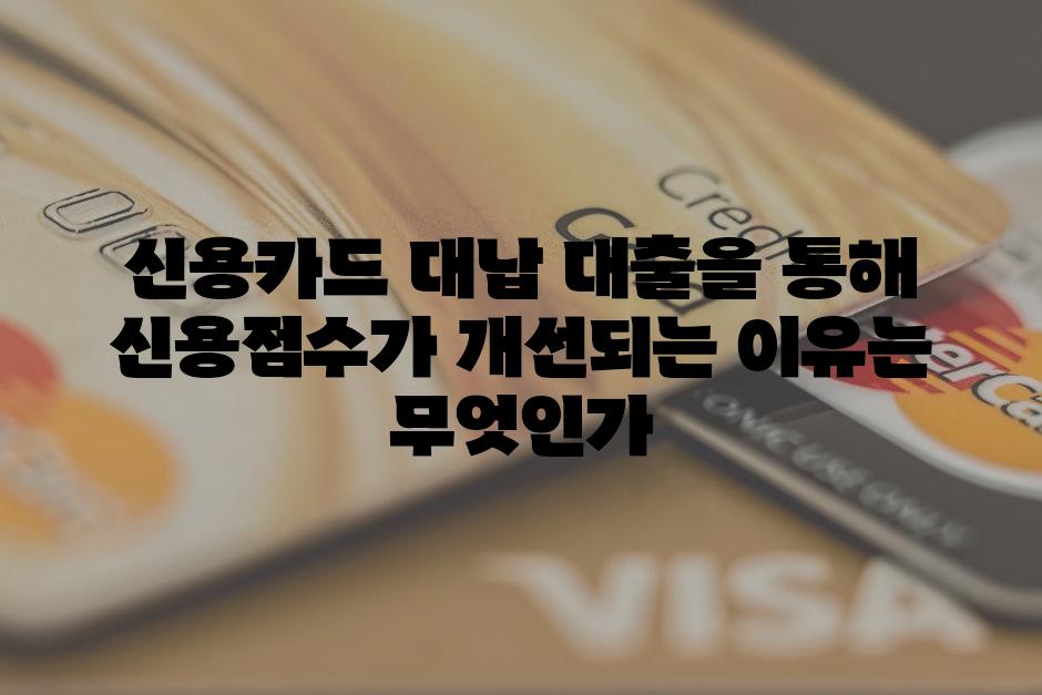 신용카드 대납 대출을 통해 신용점수가 개선되는 이유는 무엇인가