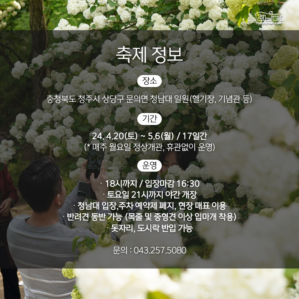 2024년 청남대 영춘제 기본일정