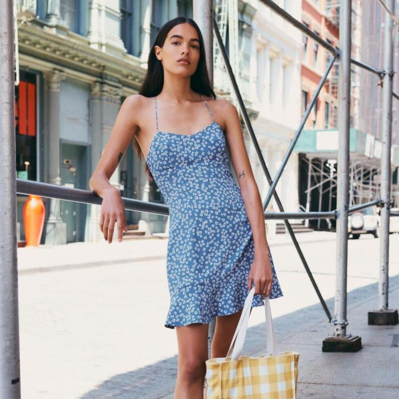 자라 플라워 패턴 미니 여름 나시 원피스