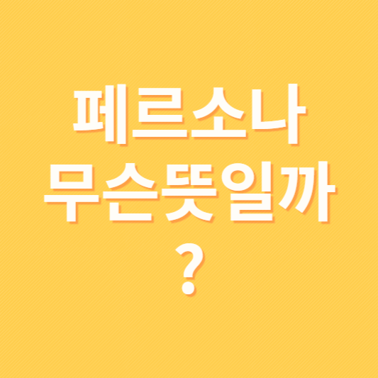 페르소나 뜻
