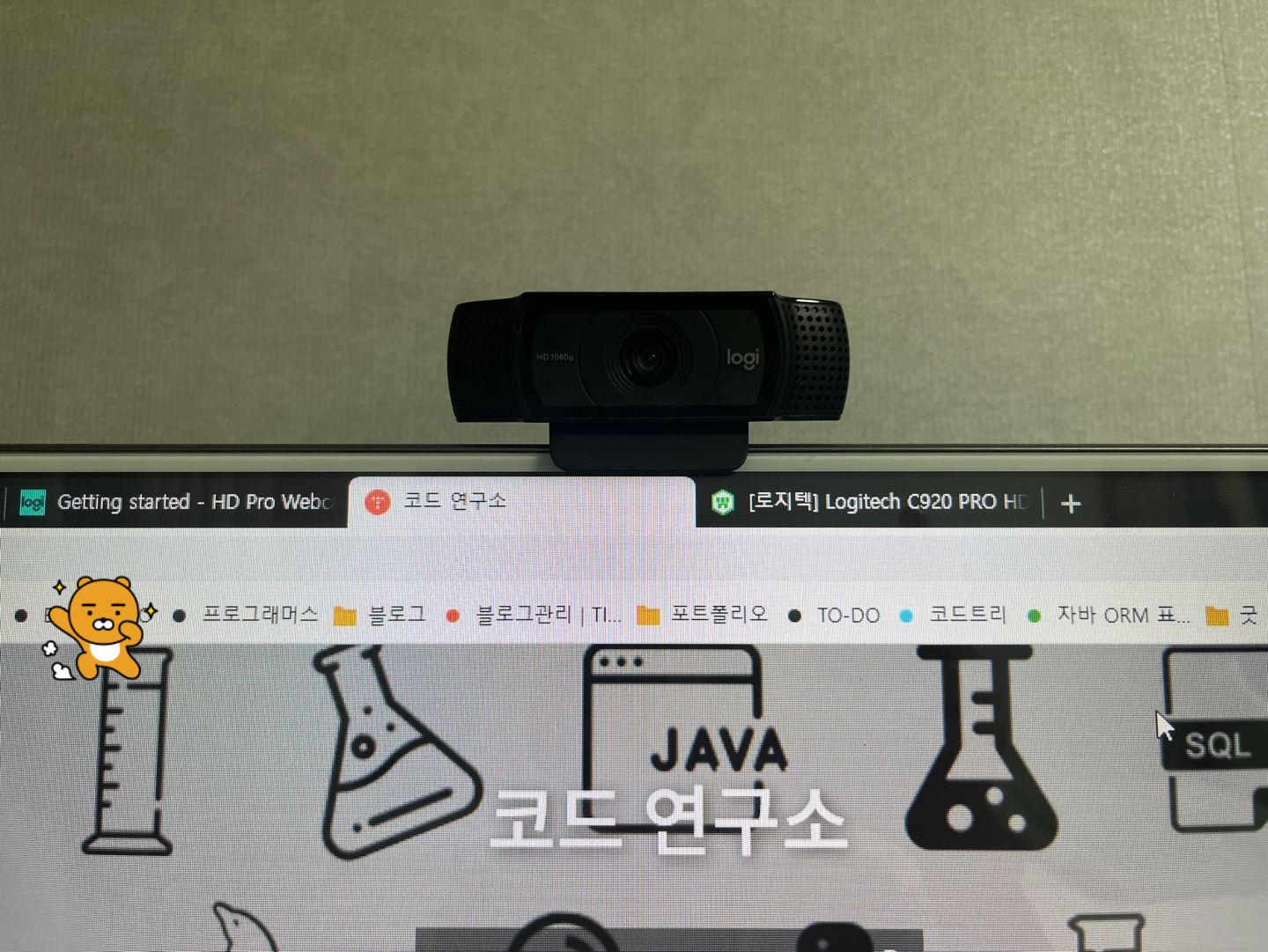 C920 모니터 장착