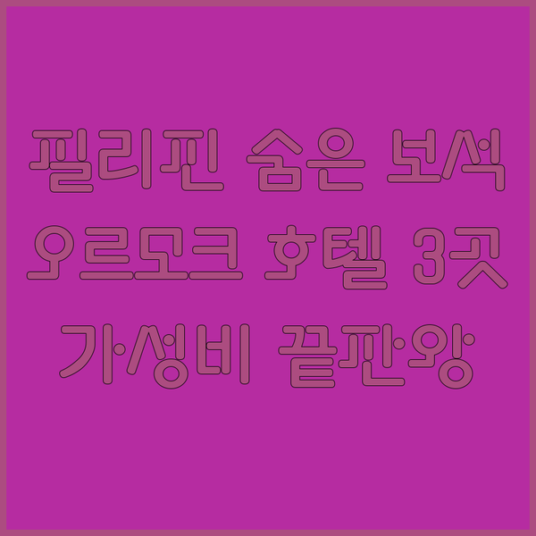 필리핀 오르모크 숨겨진 보석 호텔 3