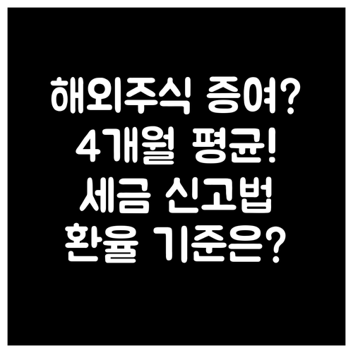 해외주식 증여세 신고 핵심 4개월 평..