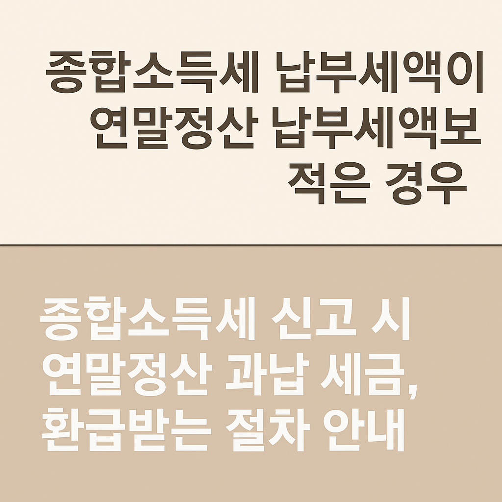 종합소득세 신고시 과납세금 환급받는 절차
