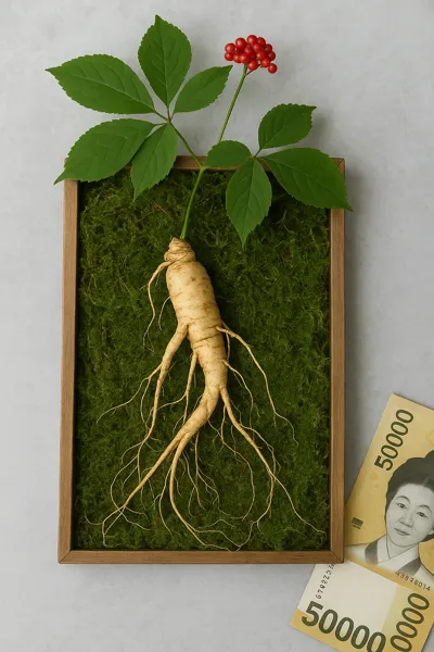산삼과 오만원권 지폐