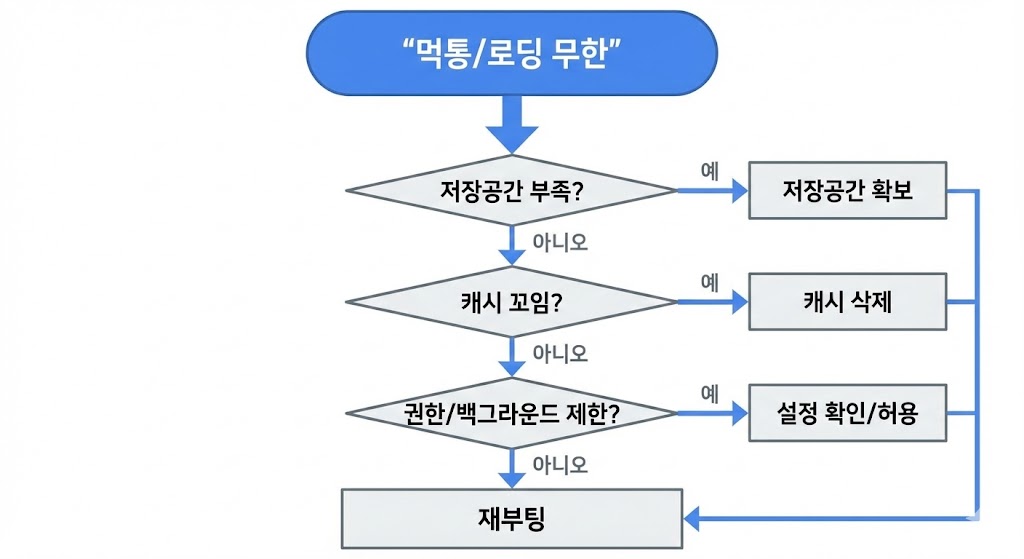 카카오톡 갑자기 버벅&middot;먹통? 캐시/저장공간/권한 3단계 점검