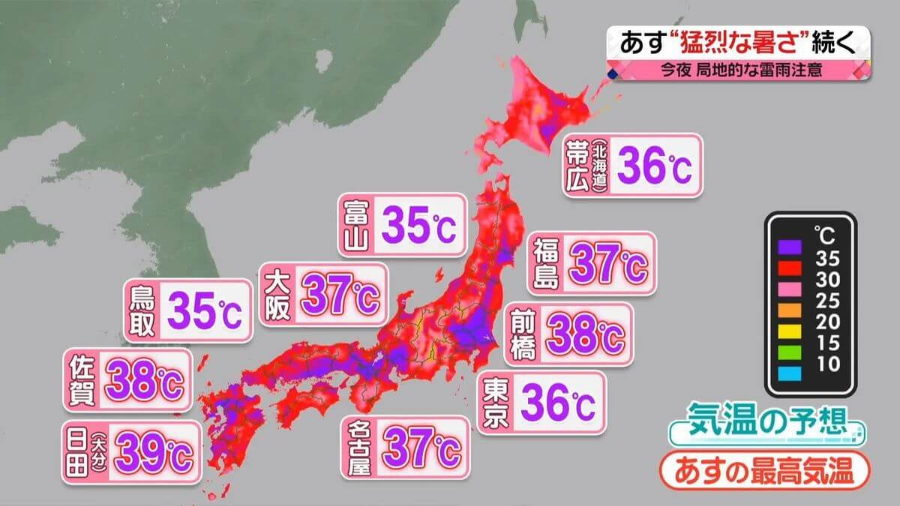 일본 여름 무더위