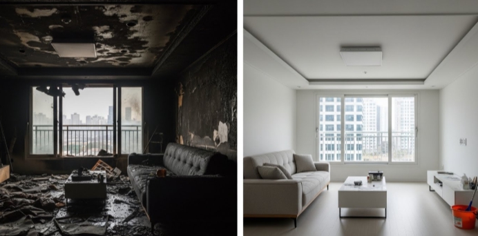 화재 청소 후 복구 인테리어