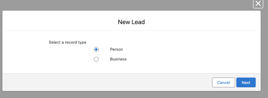 Record Type Selection