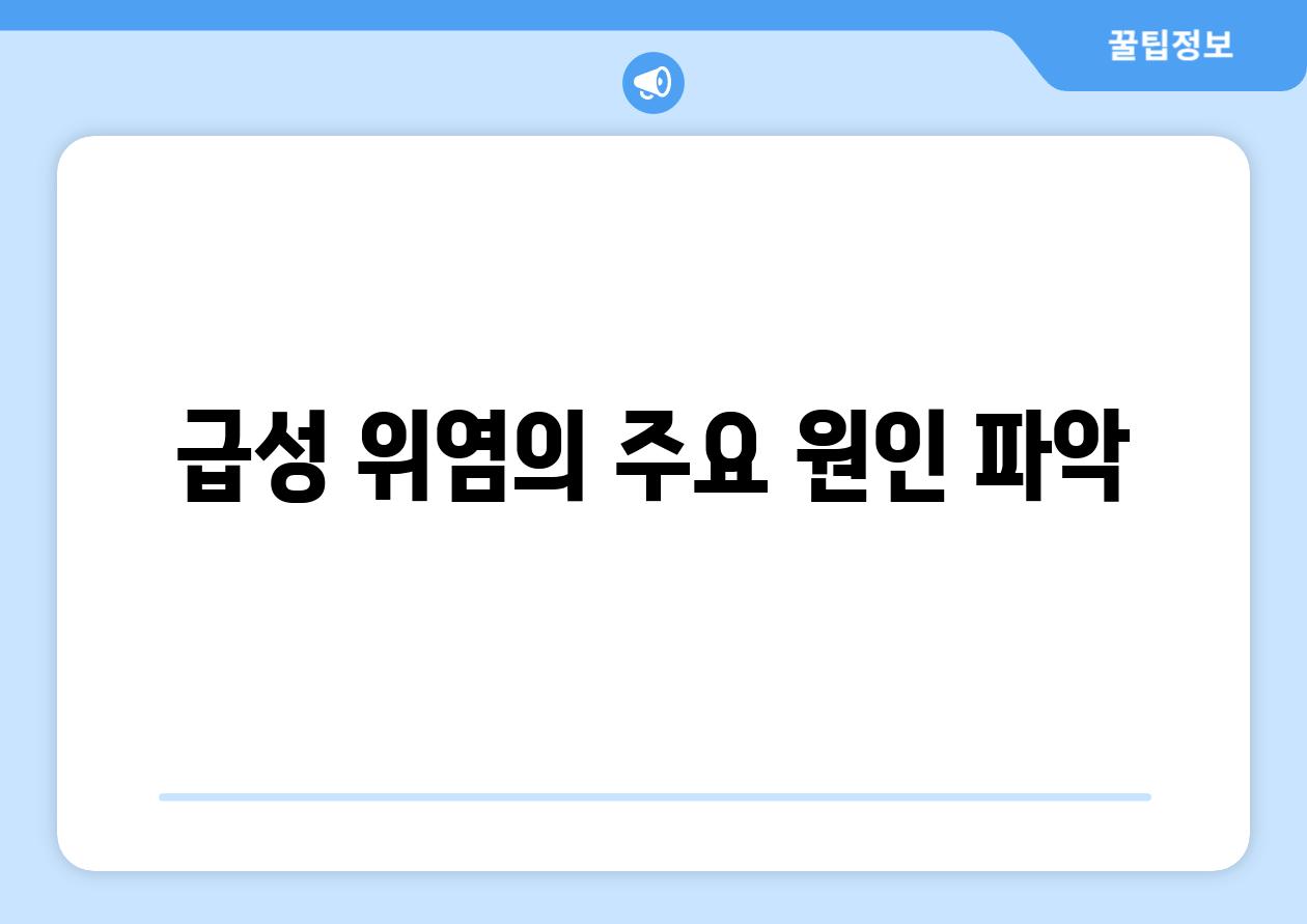 급성 위염의 주요 원인 파악