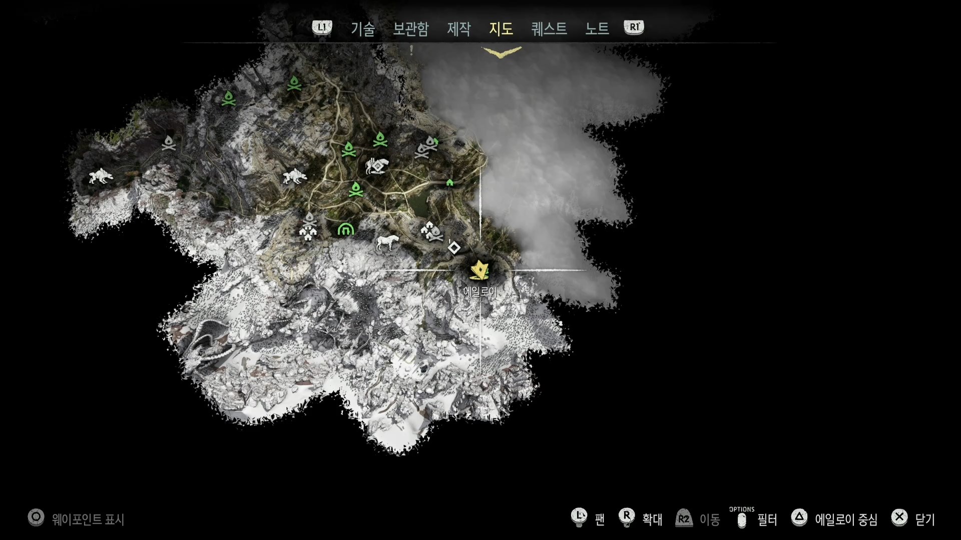 호라이즌 제로 던 사이드 퀘스트 - 지도