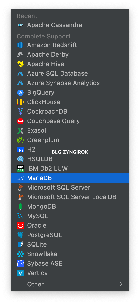 마리아db를-선택한다.