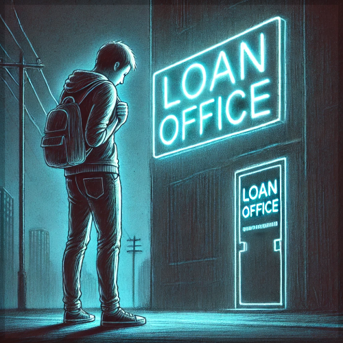 대부업을 고민하는 청년모습