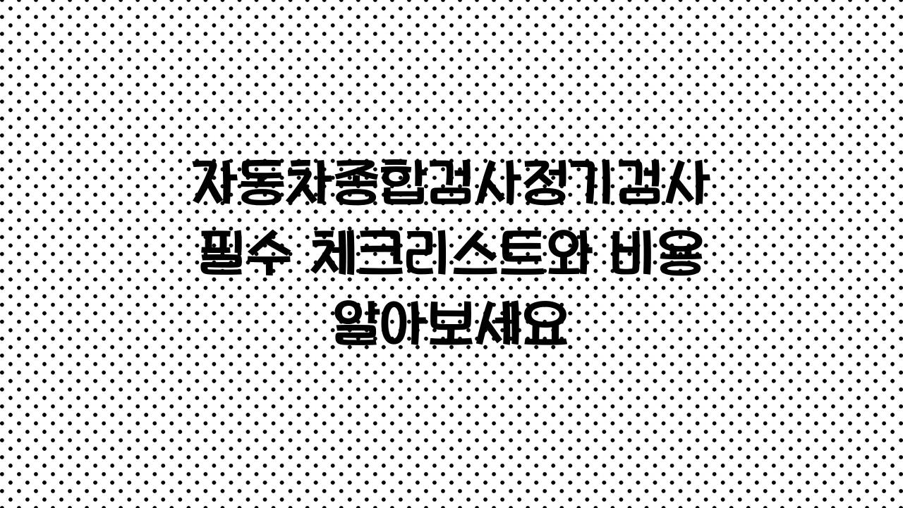자동차종합검사정기검사