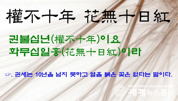 권불십년 화무십일홍 뜻 의미 유래 사용법_8