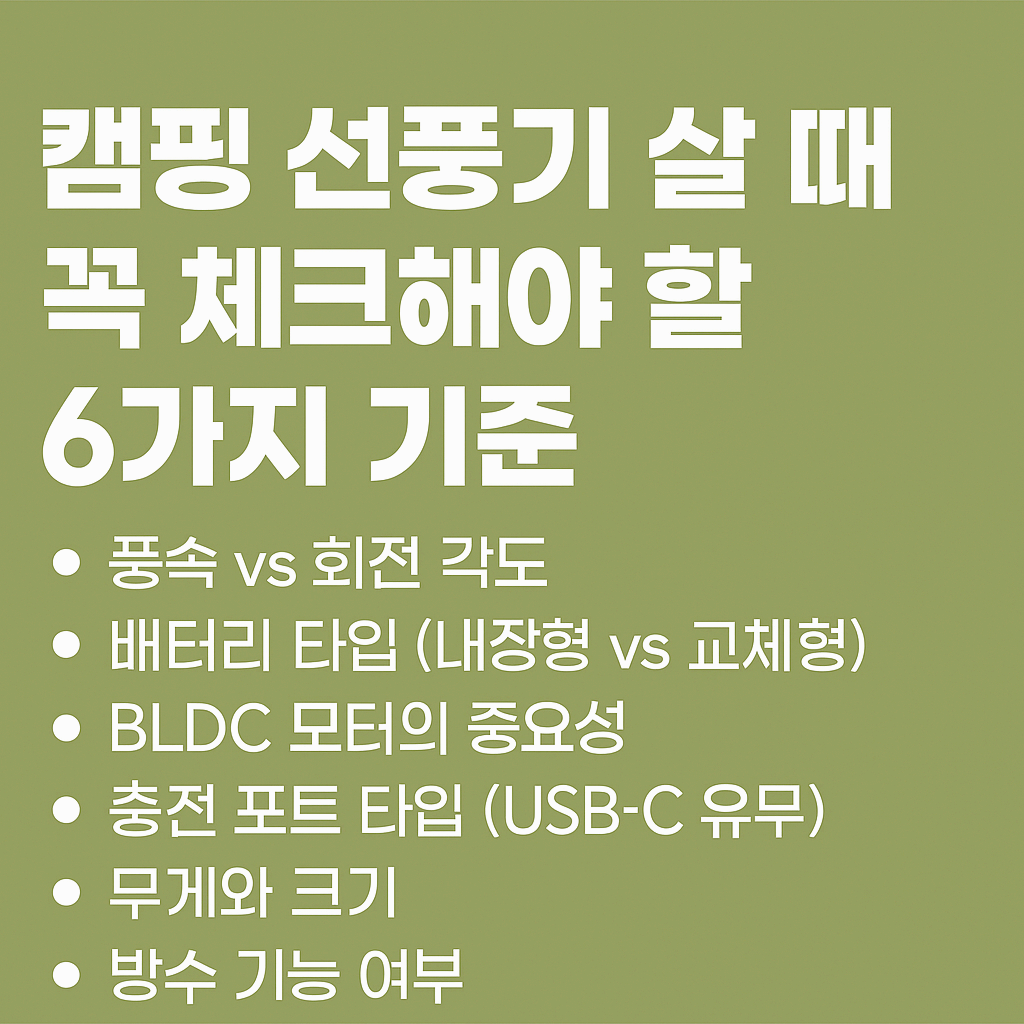 캠핑 선풍기 살 때 꼭 체크해야 할 6가지 기준