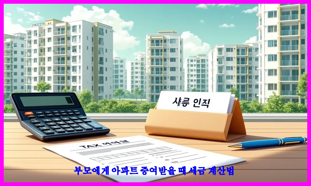 부모에게 아파트 증여받을 때 세금 계산법