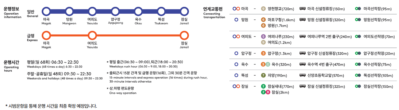 한강버스 운행시간, 노선, 요금, 할인 완벽정리