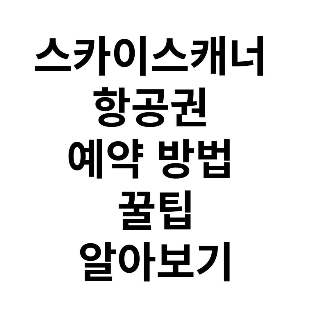 스카이스캐너 항공권, 예약방법, 꿀팁 알아보기 사진